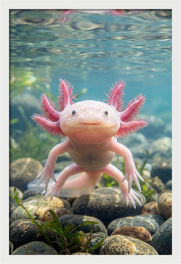 Axolotl Swimming Gracefully