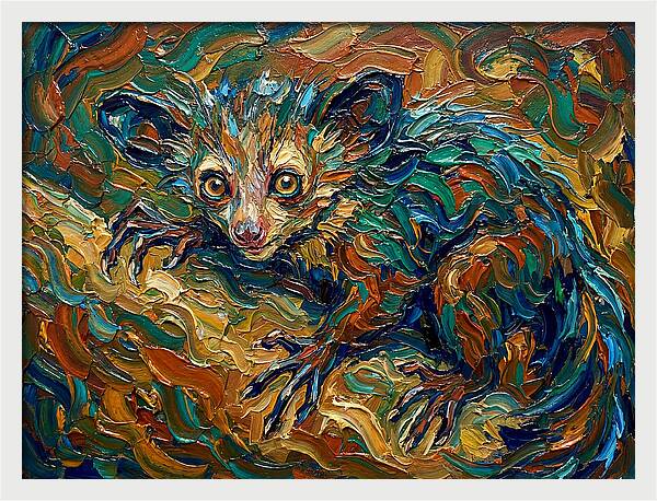 Aye Aye In Vibrant Swirls