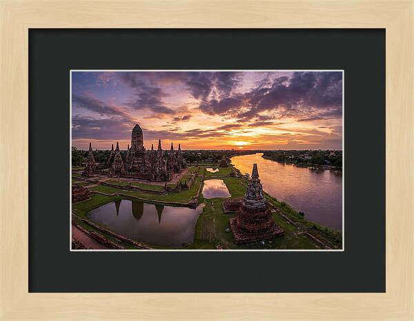 Ayutthaya Historical Park At Sunset