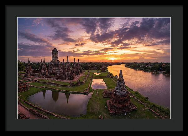 Ayutthaya Historical Park At Sunset