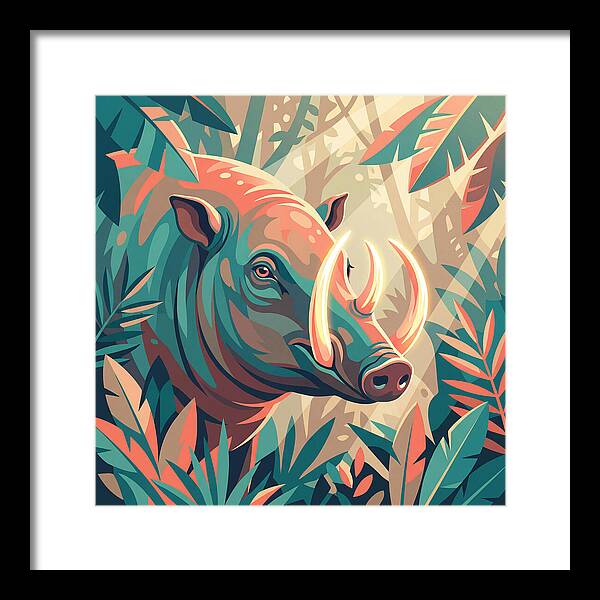 Babirusa Among Lush Foliage