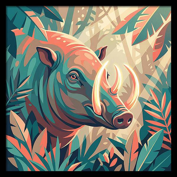 Babirusa Among Lush Foliage