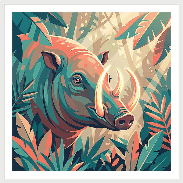 Babirusa Among Lush Foliage