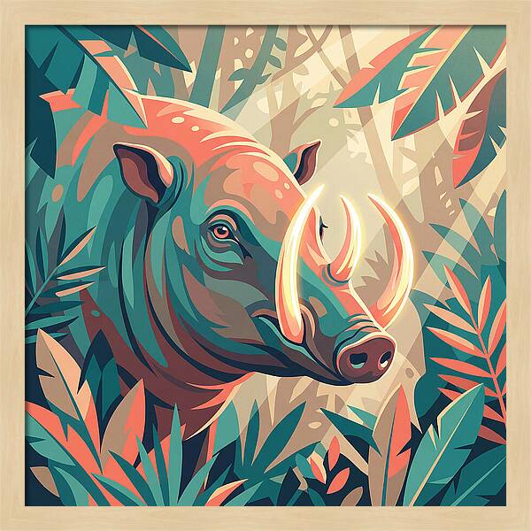 Babirusa Among Lush Foliage