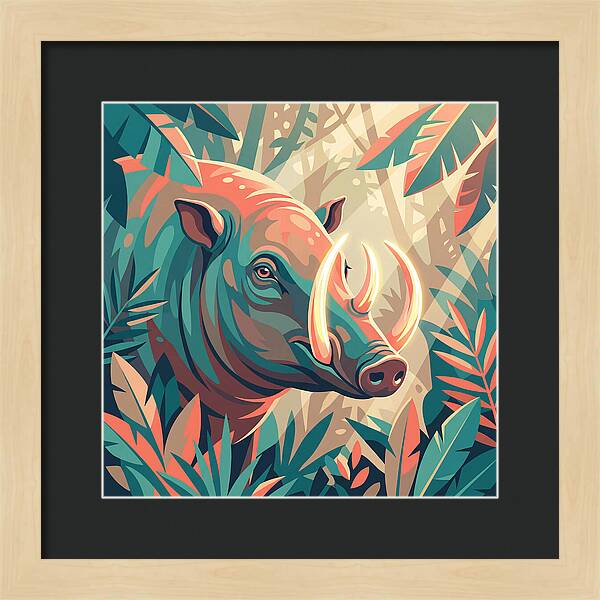Babirusa Among Lush Foliage