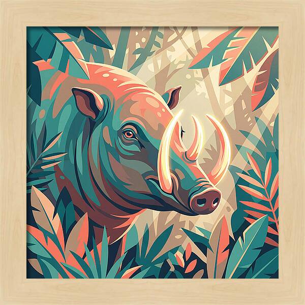 Babirusa Among Lush Foliage