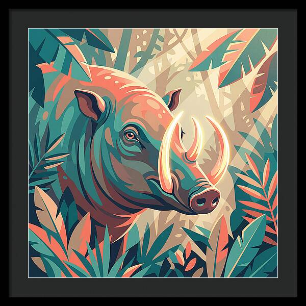Babirusa Among Lush Foliage