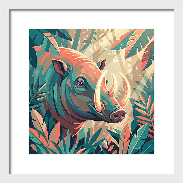 Babirusa Among Lush Foliage