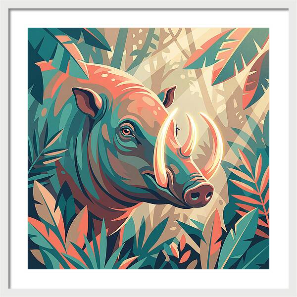 Babirusa Among Lush Foliage