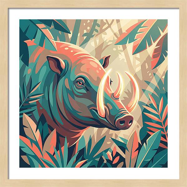 Babirusa Among Lush Foliage