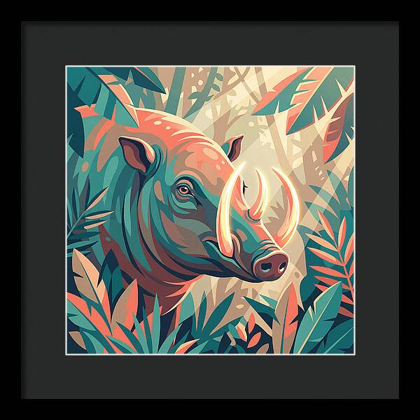 Babirusa Among Lush Foliage