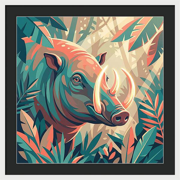 Babirusa Among Lush Foliage