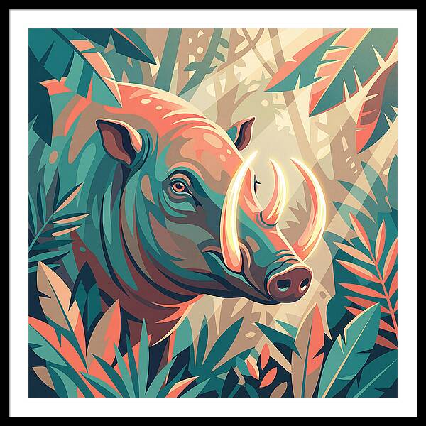 Babirusa Among Lush Foliage