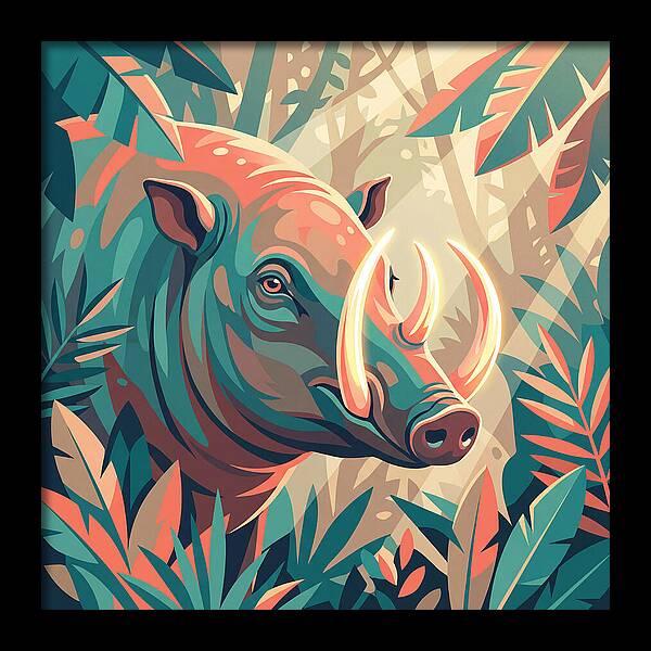 Babirusa Among Lush Foliage