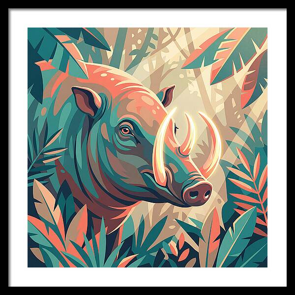 Babirusa Among Lush Foliage
