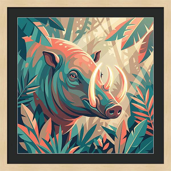 Babirusa Among Lush Foliage