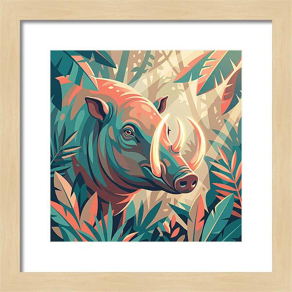 Babirusa Among Lush Foliage