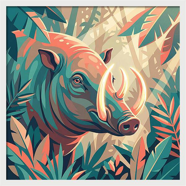 Babirusa Among Lush Foliage