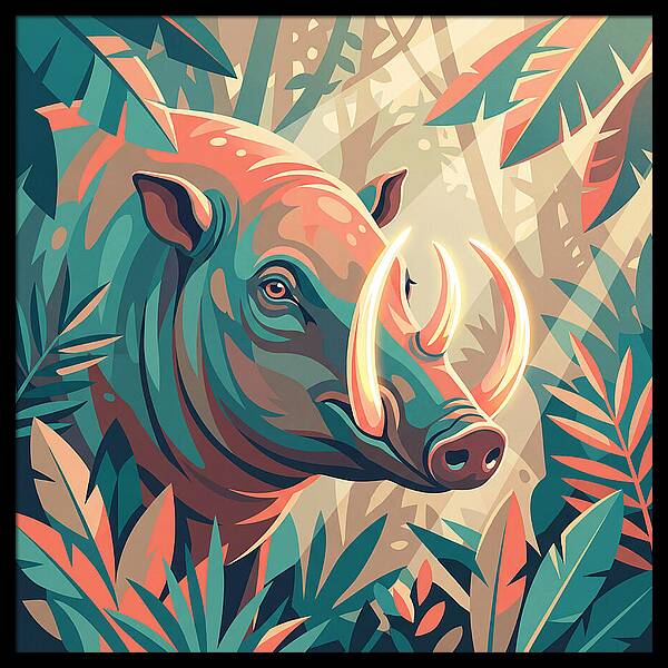 Babirusa Among Lush Foliage