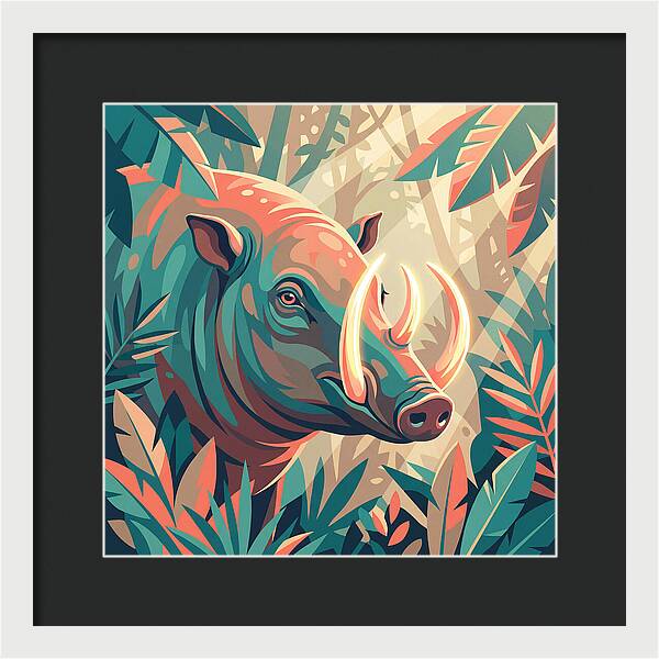 Babirusa Among Lush Foliage
