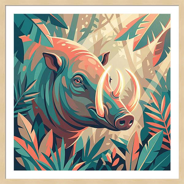 Babirusa Among Lush Foliage