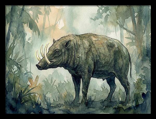 Babirusa In A Misty Forest