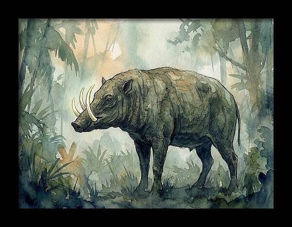 Babirusa In A Misty Forest