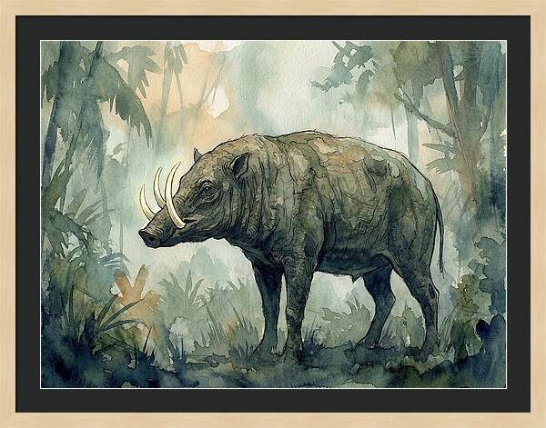 Babirusa In A Misty Forest
