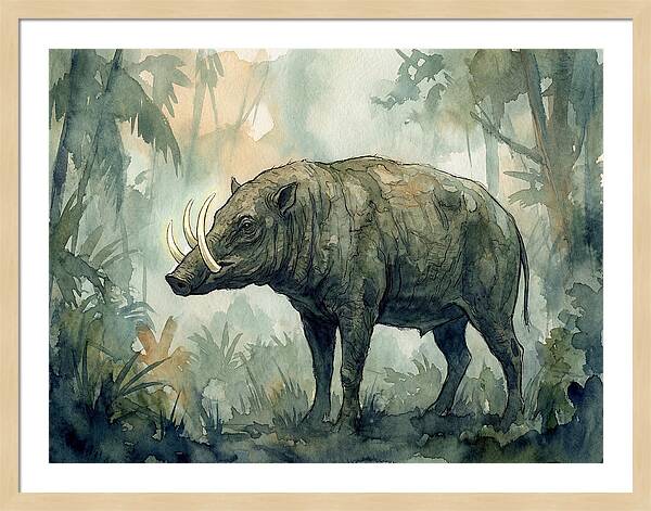 Babirusa In A Misty Forest