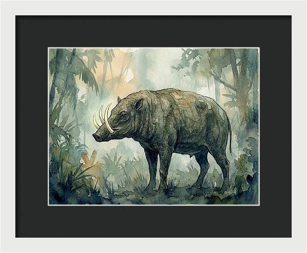 Babirusa In A Misty Forest