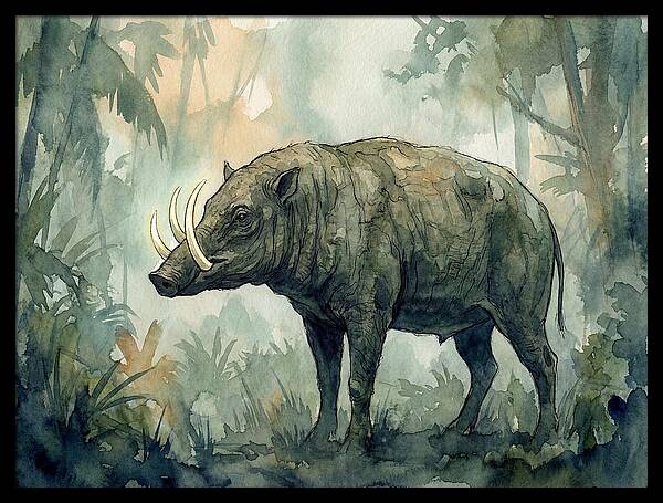 Babirusa In A Misty Forest