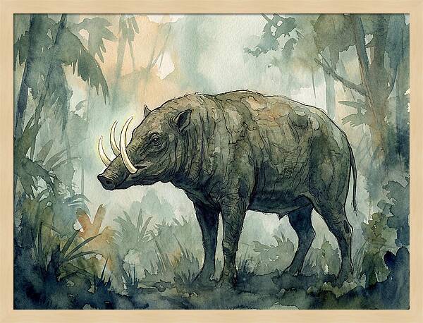 Babirusa In A Misty Forest
