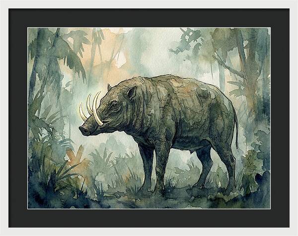 Babirusa In A Misty Forest