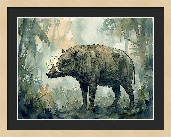Babirusa In A Misty Forest