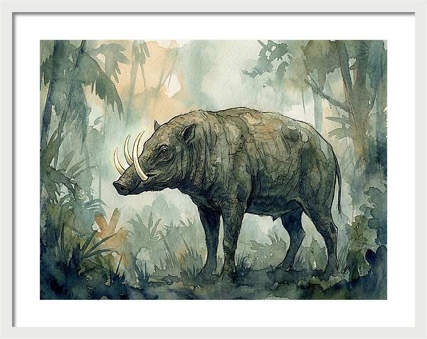 Babirusa In A Misty Forest