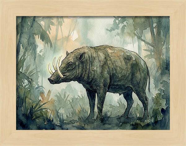 Babirusa In A Misty Forest