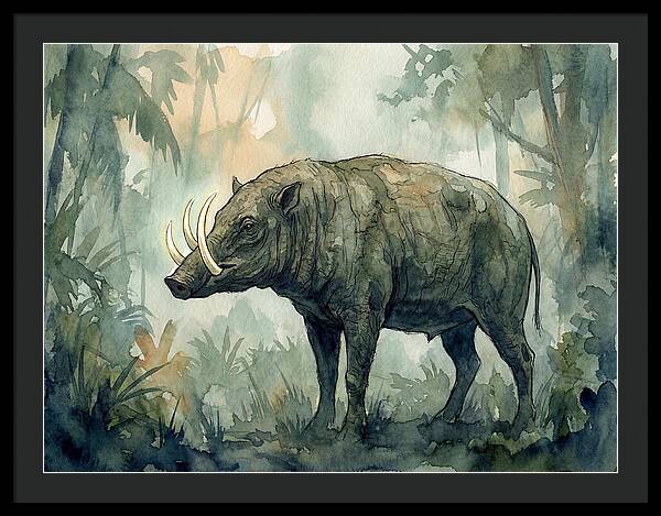 Babirusa In A Misty Forest
