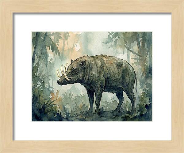 Babirusa In A Misty Forest