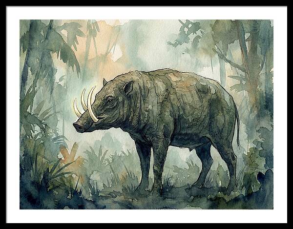 Babirusa In A Misty Forest