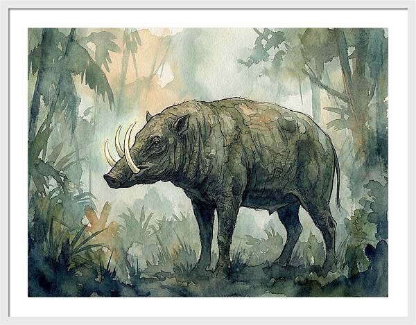 Babirusa In A Misty Forest