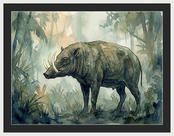 Babirusa In A Misty Forest