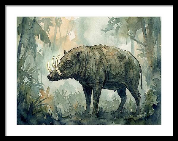 Babirusa In A Misty Forest