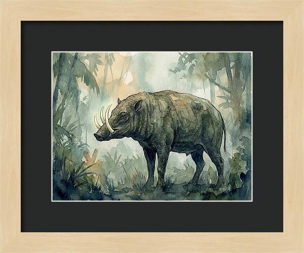 Babirusa In A Misty Forest
