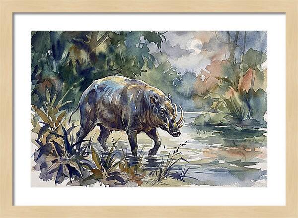 Babirusa In Tranquil Waters