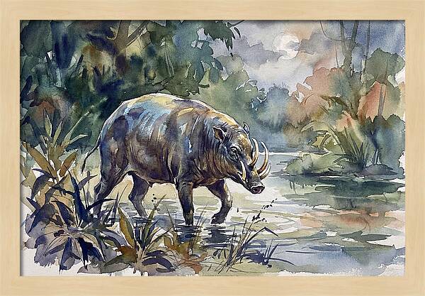Babirusa In Tranquil Waters
