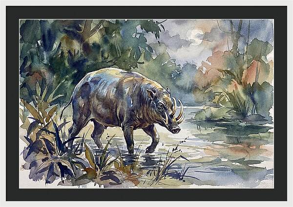 Babirusa In Tranquil Waters