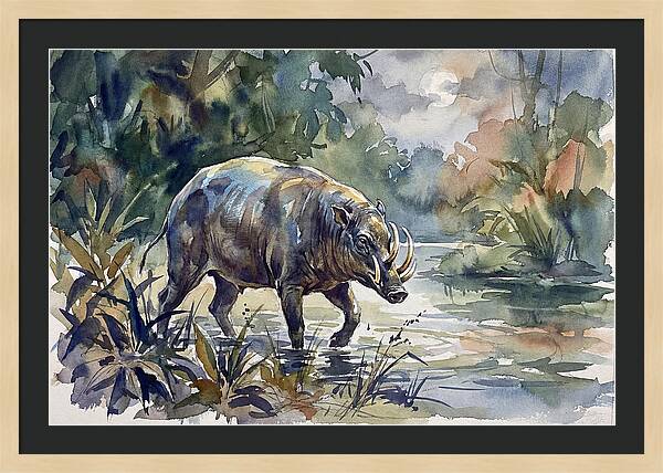 Babirusa In Tranquil Waters