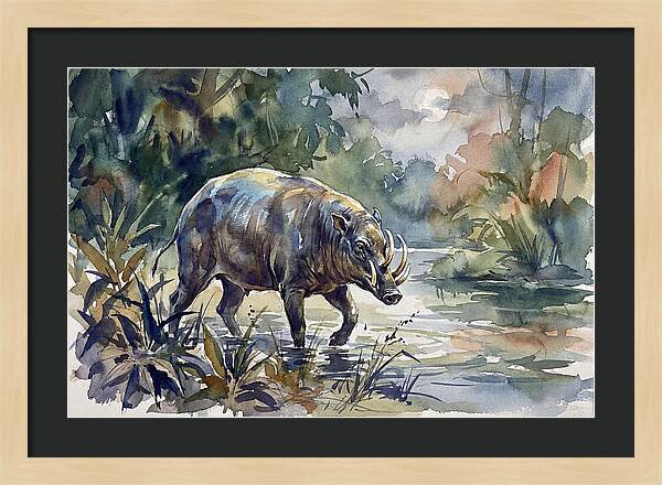 Babirusa In Tranquil Waters
