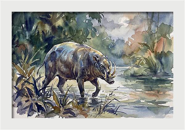 Babirusa In Tranquil Waters