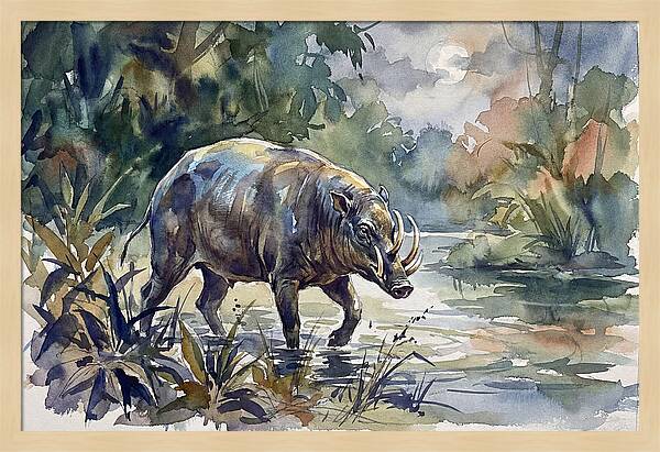 Babirusa In Tranquil Waters